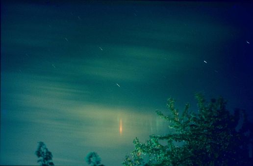 light pillars near Antwerp, Belgium