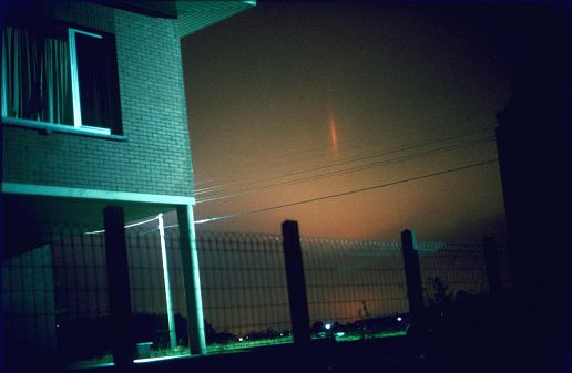 light pillar near Antwerp, Belgium