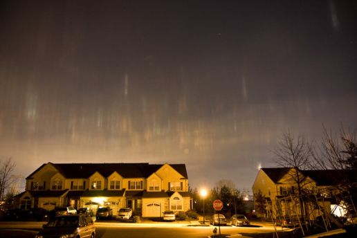 light pillars over Pennsylvania