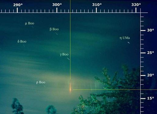 reflections caused by flaring activities