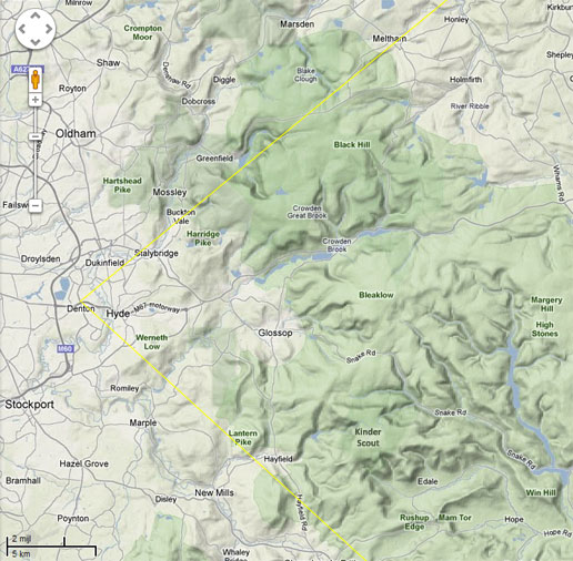 Map of the sighting area